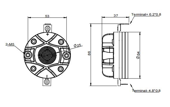 2D drawing of 101NCD