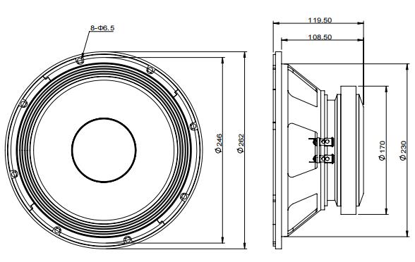 2D drawing of 10FIND