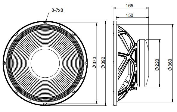 2D drawing of 15FIND