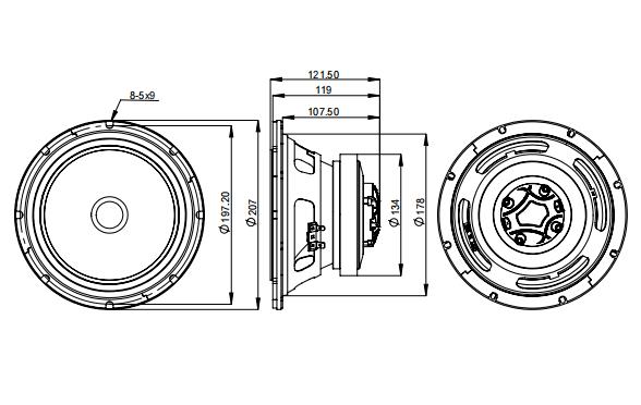 2D drawing of CX8F140F