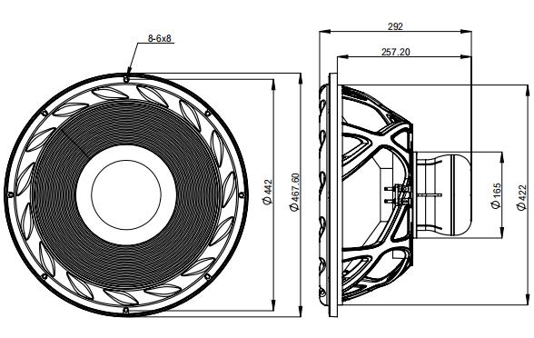 2D drawing of 18XR