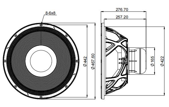 2D drawing of 181XR