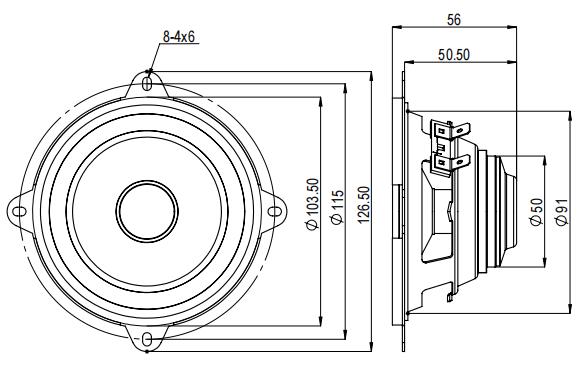 2D drawing of 40NFR