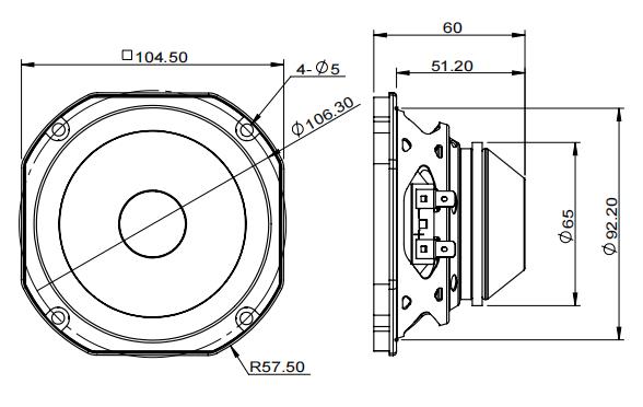 2D drawing of 40NFR/41NFR