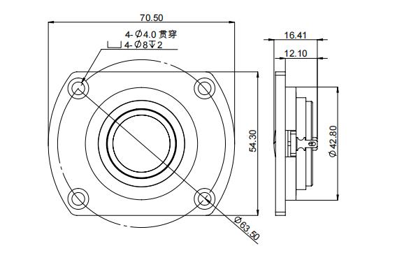 2D drawing of 251TN